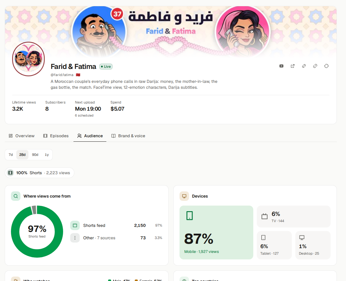 Farid & Fatima’s audience report